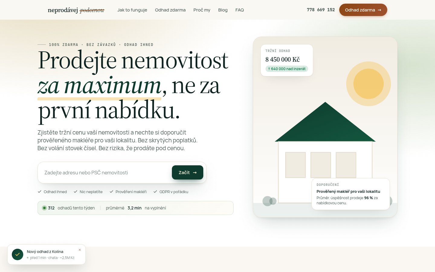 Náhled portálu neprodavejpodcenou.cz