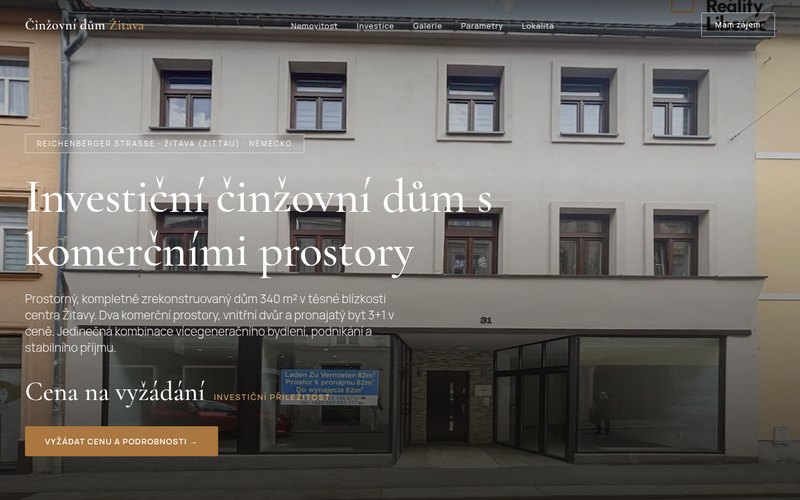 Web nemovitosti — investiční činžovní dům Žitava